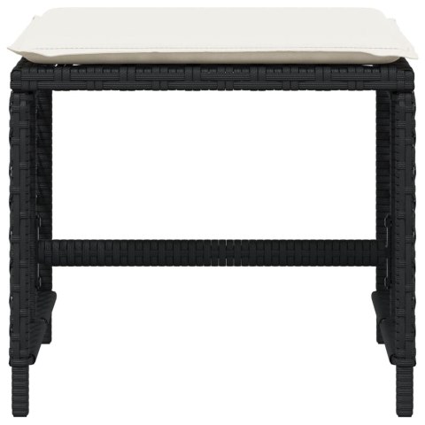 STOŁKI OGRODOWE Z PODUSZKAMI 4 SZT. CZARNE 41X41X36CM