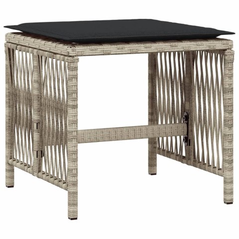 STOŁKI OGRODOWE Z PODUSZKAMI 4 SZT. JASNOSZARE 41X41X36CM