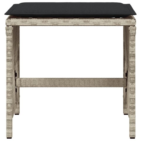 STOŁKI OGRODOWE Z PODUSZKAMI 4 SZT. JASNOSZARE 41X41X36CM