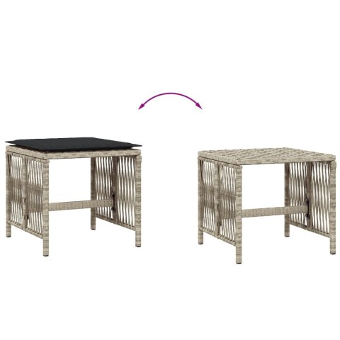 STOŁKI OGRODOWE Z PODUSZKAMI 4 SZT. JASNOSZARE 41X41X36CM