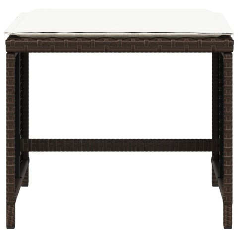 STOŁKI OGRODOWE Z PODUSZKAMI 4 SZT. BRĄZOWE 41X41X36CM