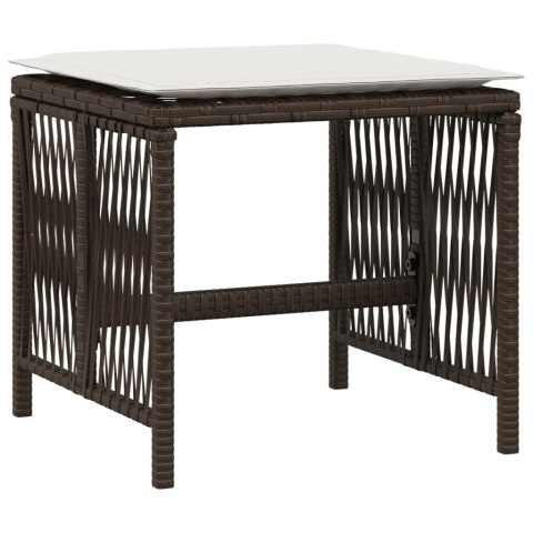 STOŁKI OGRODOWE Z PODUSZKAMI 4 SZT. BRĄZOWE 41X41X36CM