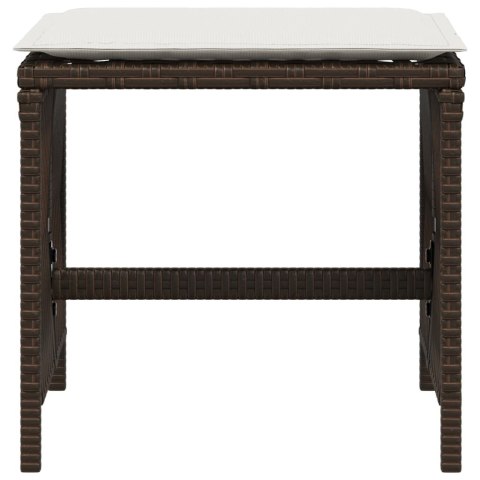 STOŁKI OGRODOWE Z PODUSZKAMI 4 SZT. BRĄZOWE 41X41X36CM