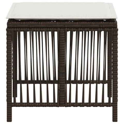 STOŁKI OGRODOWE Z PODUSZKAMI 4 SZT. BRĄZOWE 41X41X36CM