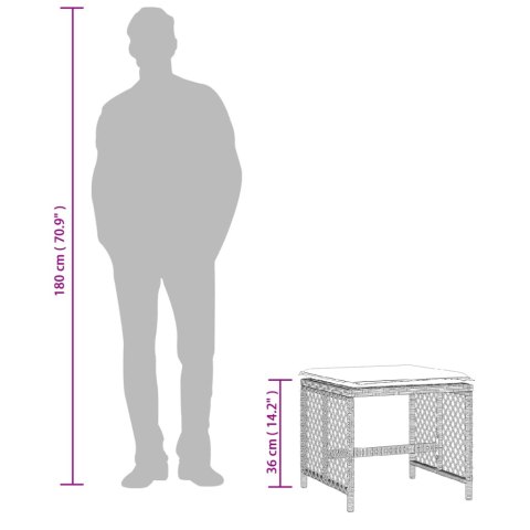 STOŁKI OGRODOWE Z PODUSZKAMI 4 SZT. JASNOSZARE 41X41X36CM