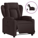 ELEKTRYCZNY FOTEL ROZKŁADANY CIEMNOBRĄZOWY OBITY TKANINĄ