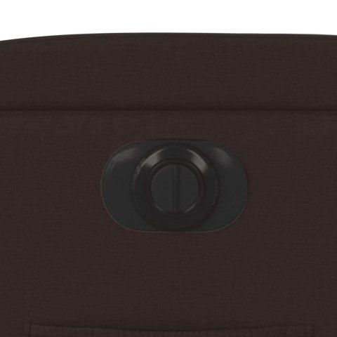 ELEKTRYCZNY FOTEL ROZKŁADANY CIEMNOBRĄZOWY OBITY TKANINĄ