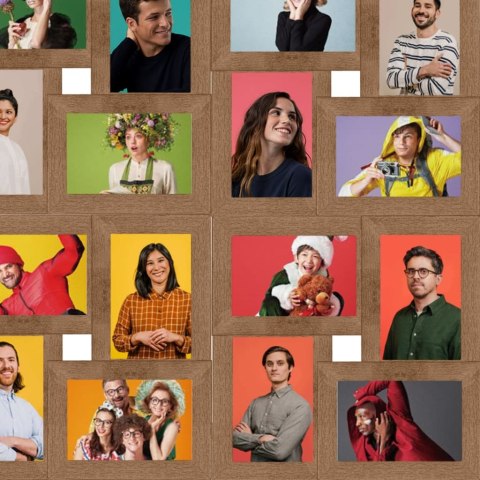 RAMKA NA 24 ZDJĘCIA 13X18CM JASNOBRĄZOWA