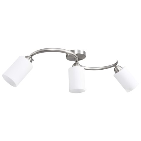 LAMPA SUFITOWA Z CERAMICZNYMI KLOSZAMI NA 3 ŻARÓWKI E14