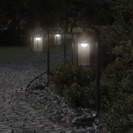 LAMPY OGRODOWE STOJĄCE 3 SZT. CZARNE 60CM STAL NIERDZEWNA