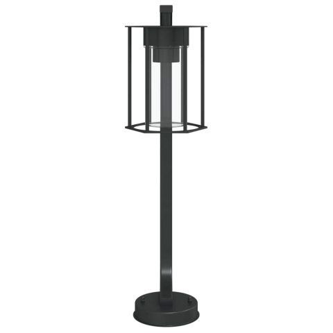 LAMPY OGRODOWE STOJĄCE 3 SZT. CZARNE 60CM STAL NIERDZEWNA