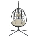 STYLOWY FOTEL WISZĄCY HUŚTAWKA FOTEL OGRODOWY KOKON + PODUSZKI GRATIS