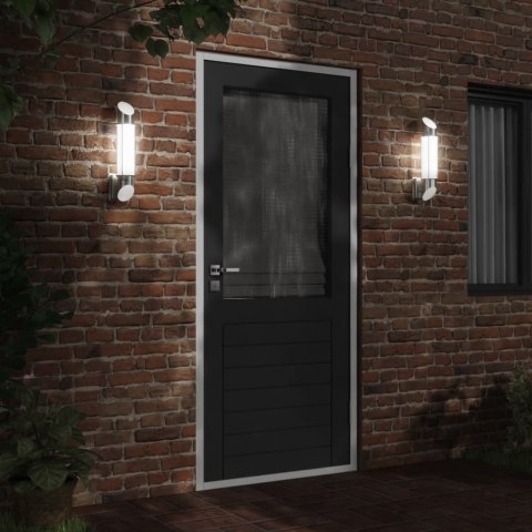 KINKIETY ZEWNĘTRZNE 2 SZT. SREBRNE STAL NIERDZEWNA