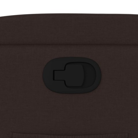 PODNOSZONY FOTEL ROZKŁADANY CIEMNOBRĄZOWY OBITY TKANINĄ