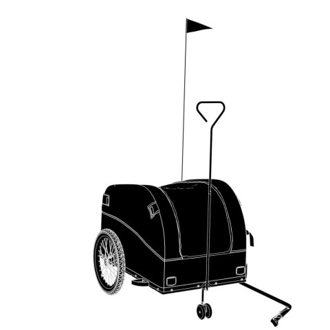 PRZYCZEPKA ROWEROWA CZARNO-ZIELONA 45KG ŻELAZO