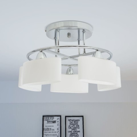 LAMPA SUFITOWA 5 ŻARÓWEK E14 KLOSZE W KSZTAŁCIE ELIPSY 200 W