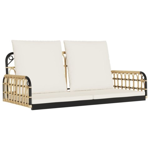 HUŚTAWKA ŁAWKA BUJANA Z PODUSZKAMI 105X58X38CM POLIRATTAN I STAL