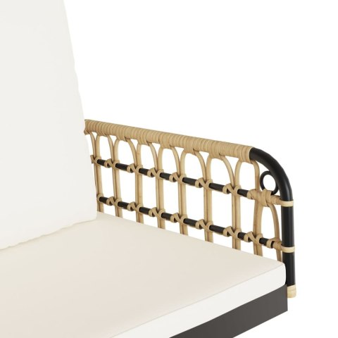 HUŚTAWKA ŁAWKA BUJANA Z PODUSZKAMI 105X58X38CM POLIRATTAN I STAL