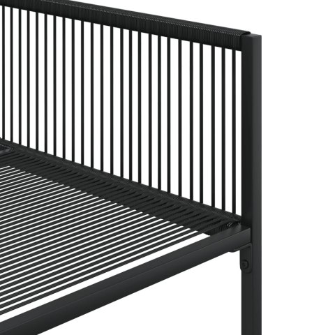 11-CZĘŚCIOWY ZESTAW MEBLI DO OGRODU CZARNY POLIRATTAN