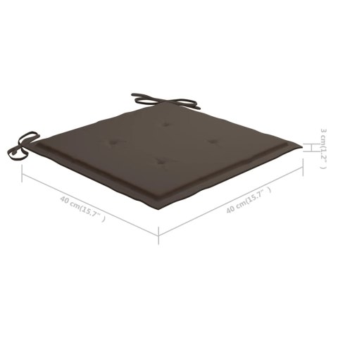 PODUSZKI NA KRZESŁA OGRODOWE 4 SZT. TAUPE 40X40X3CM