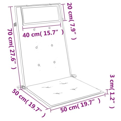 PODUSZKI NA KRZESŁA Z WYSOKIM OPARCIEM 6SZT SZARE OXFORD