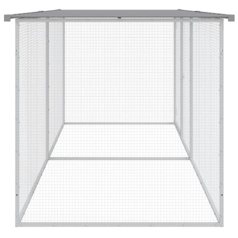 KLATKA DLA KURCZĄT Z DACHEM JASNOSZARA 203X98X90CM STAL