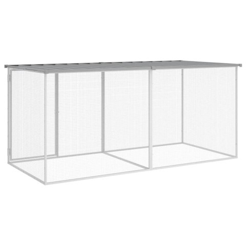 KLATKA DLA KURCZĄT Z DACHEM JASNOSZARA 203X98X90CM STAL