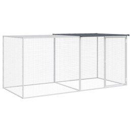 KLATKA DLA KURCZĄT Z DACHEM ANTRACYTOWA 203X98X90CM STAL