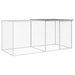 KLATKA DLA KURCZĄT Z DACHEM JASNOSZARA 203X98X90CM STAL