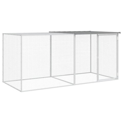 KLATKA DLA KURCZĄT Z DACHEM JASNOSZARA 203X98X90CM STAL