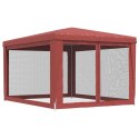 NAMIOT IMPREZOWY Z 4 ŚCIANAMI Z SIATKI CZERWONY 3X4M HDPE