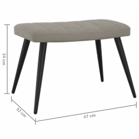 FOTEL Z PODNÓŻKIEM JASNOSZARY OBITY AKSAMITEM