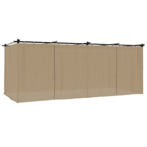 ALTANA OGRODOWA Z ZASŁONAMI KOLOR TAUPE 6X3M STAL