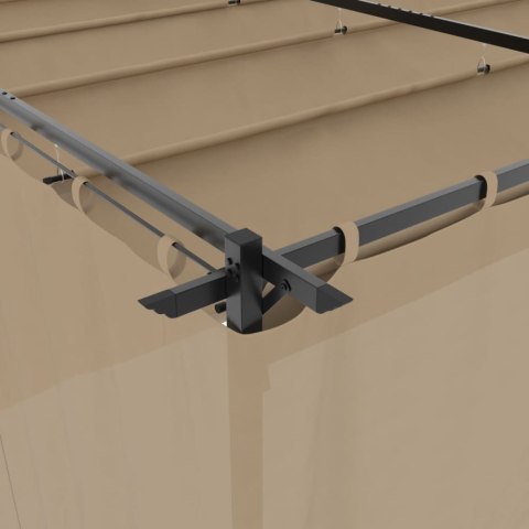 ALTANA OGRODOWA Z ZASŁONAMI KOLOR TAUPE 6X3M STAL