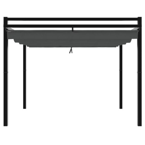 ALTANA OGRODOWA ZE ZWIJANYM DACHEM ANTRACYTOWA 3X3M