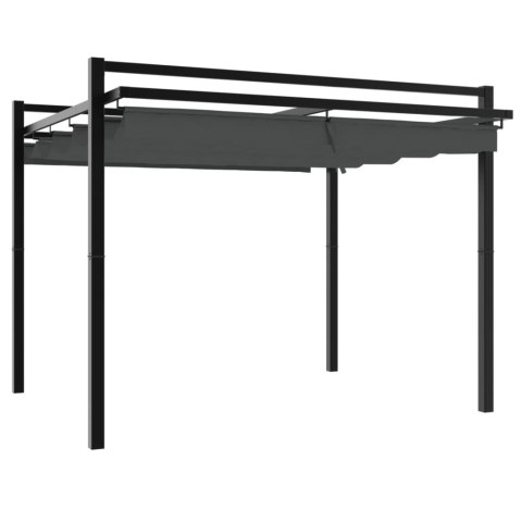 ALTANA OGRODOWA ZE ZWIJANYM DACHEM ANTRACYTOWA 3X3M