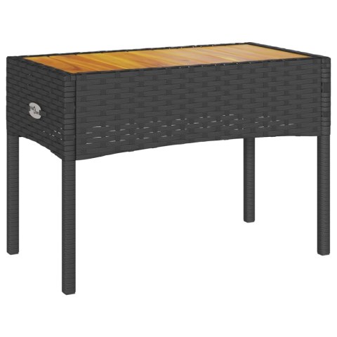 OGRODOWA ŁAWKA 2-OS. Z PODUSZKAMI I STOLIKIEM CZARNY RATTAN PE