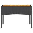 OGRODOWA ŁAWKA 2-OS. Z PODUSZKAMI I STOLIKIEM CZARNY RATTAN PE