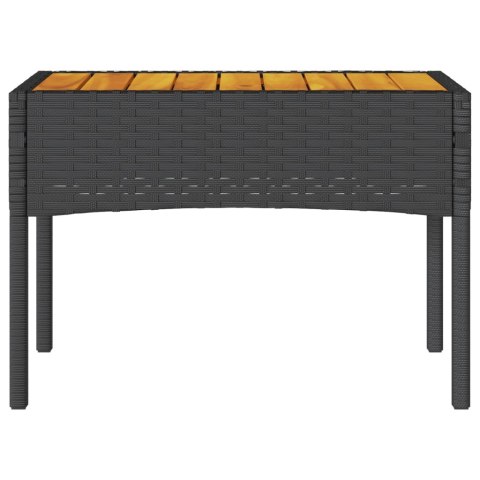 OGRODOWA ŁAWKA 2-OS. Z PODUSZKAMI I STOLIKIEM CZARNY RATTAN PE