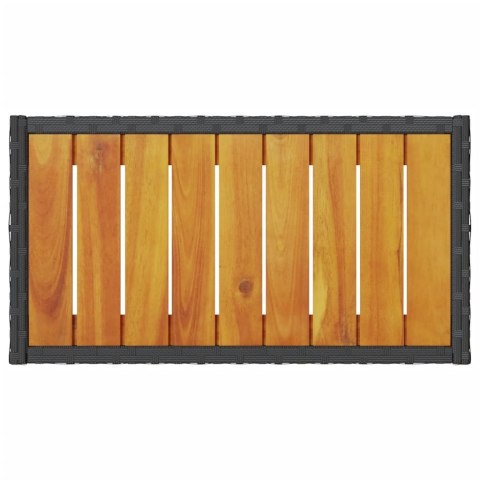 OGRODOWA ŁAWKA 2-OS. Z PODUSZKAMI I STOLIKIEM CZARNY RATTAN PE