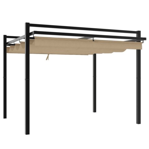 ALTANA OGRODOWA ZE ZWIJANYM DACHEM TAUPE 3X3M ALUMINIUM