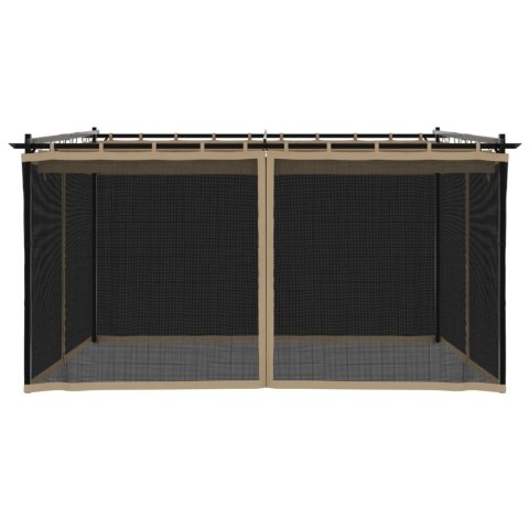 ALTANKA ZE ŚCIANAMI Z SIATKI KOLOR TAUPE 4X3M STAL