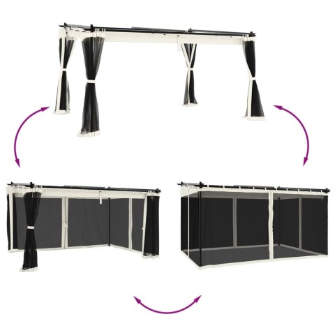 ALTANKA ZE ŚCIANAMI Z SIATKI KREMOWA 4X3M STAL