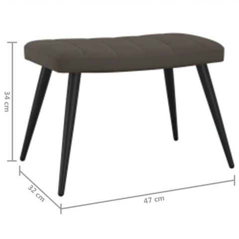 FOTEL Z PODNÓŻKIEM CIEMNOSZARY OBITY AKSAMITEM