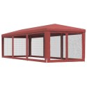 NAMIOT IMPREZOWY Z 8 ŚCIANAMI Z SIATKI CZERWONY 3X9M HDPE