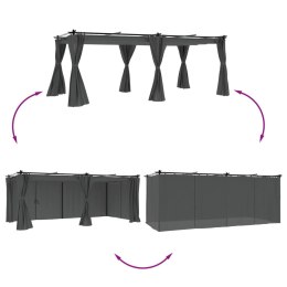 ALTANA OGRODOWA Z ZASŁONAMI ANTRACYTOWA 6X3M STAL