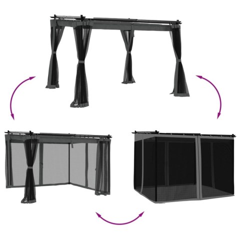 ALTANKA ZE ŚCIANAMI Z SIATKI ANTRACYTOWA 3X3M STAL