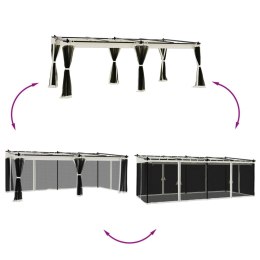 ALTANKA ZE ŚCIANAMI Z SIATKI KREMOWA 6X3M STAL