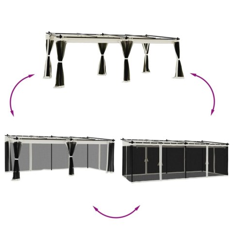 ALTANKA ZE ŚCIANAMI Z SIATKI KREMOWA 6X3M STAL