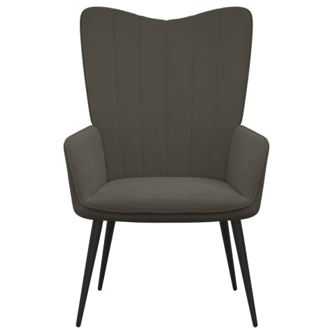 FOTEL CIEMNOSZARY OBITY AKSAMITEM